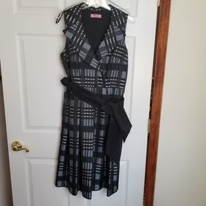 Eliza J Shirtwaist Gray Plaid Dress